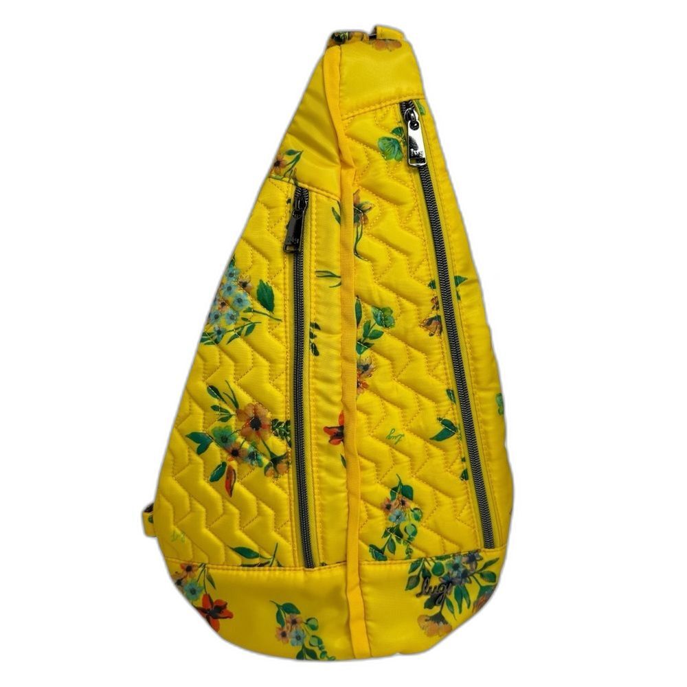Lug Windsail Sling One Shoulder Bag Backpack in Bouquet Yellow Nylon Quilted